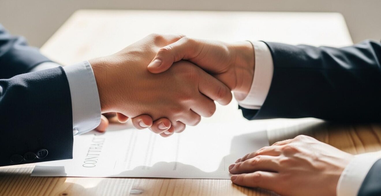 Illustration symbolique d'un contrat équilibré et confiance entre colocataires
