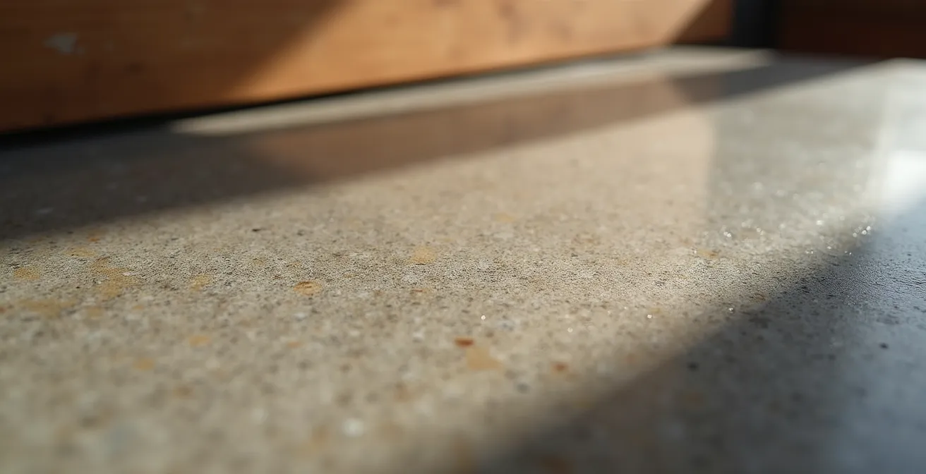 Mur en béton ciré texturé avec mobilier québécois en érable dans un loft montréalais
