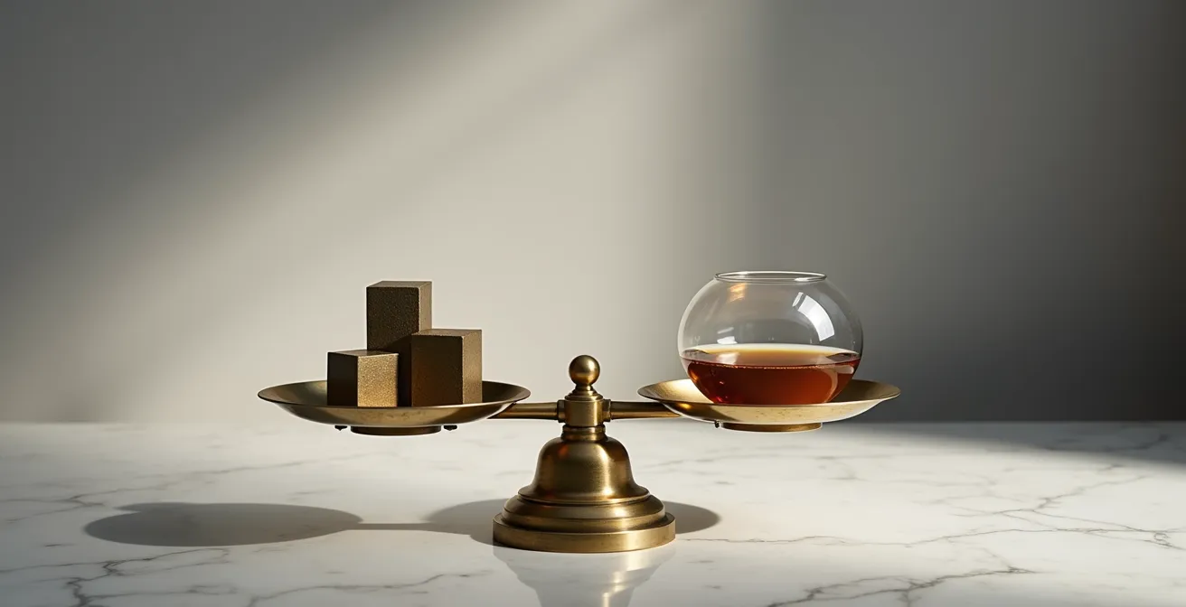 Balance métaphorique représentant l'équilibre entre taux fixe et variable