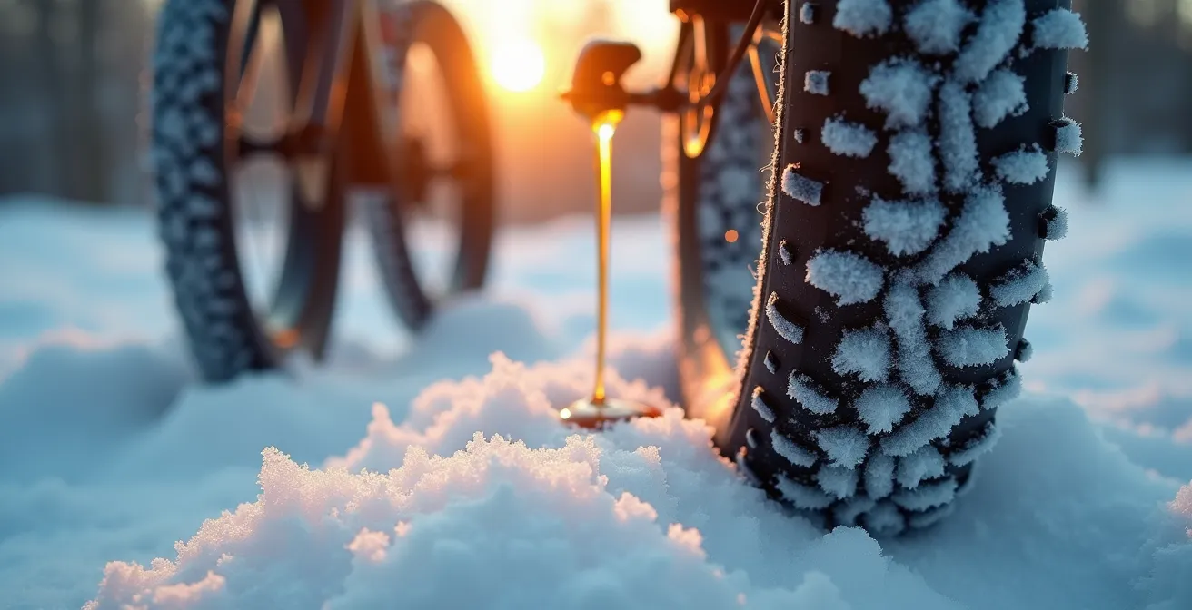 Scène hivernale au Québec montrant des activités d'hiver avec équipement moderne