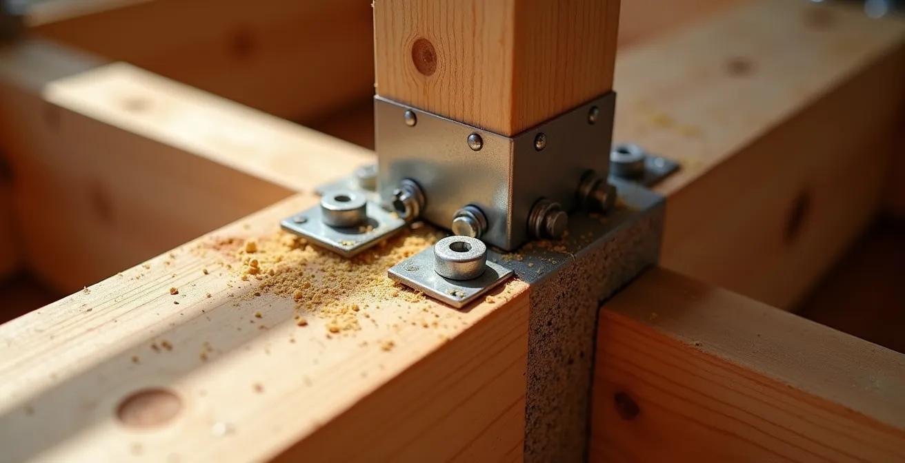 Installation de poutres LVL pour renforcer les solives d'un plancher dans une maison québécoise