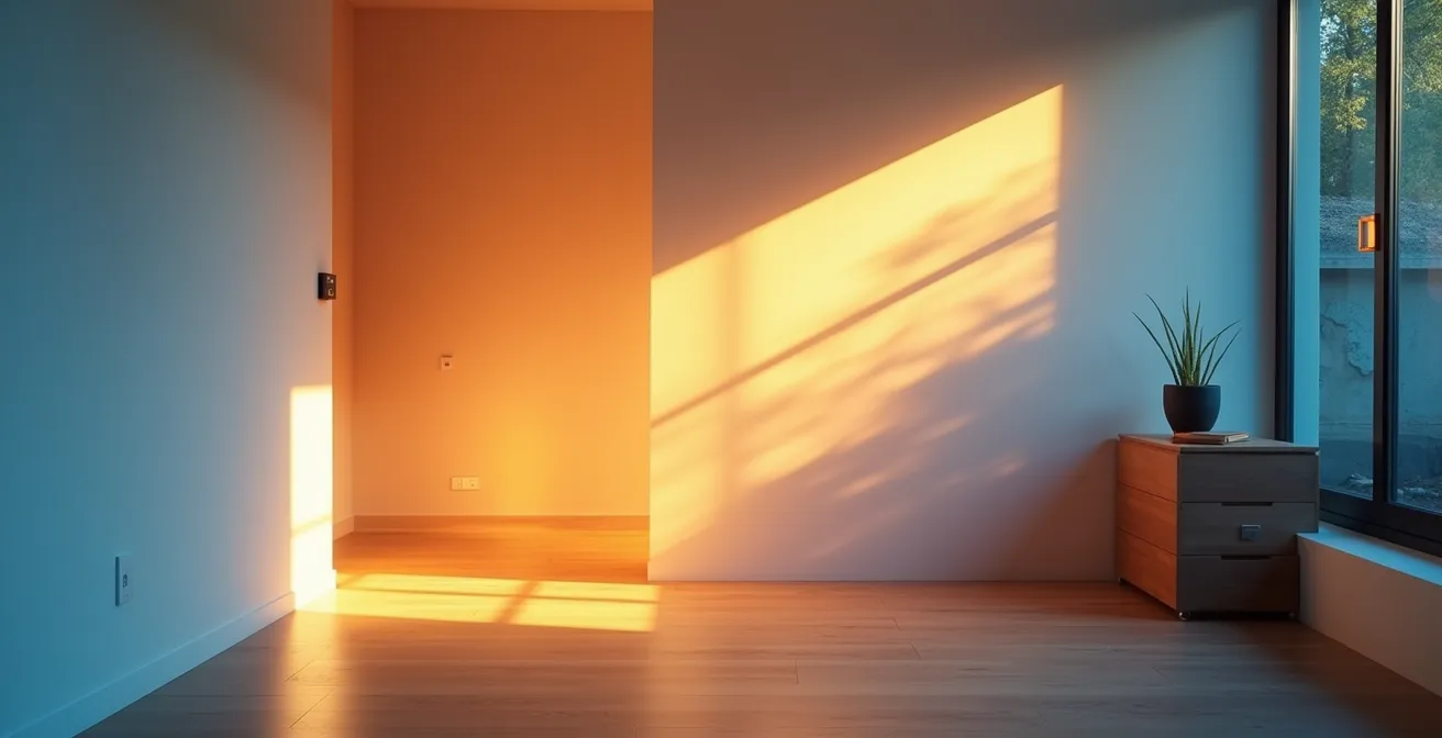 Système de gestion énergétique intelligent avec thermostats connectés et panneaux de contrôle dans une maison québécoise